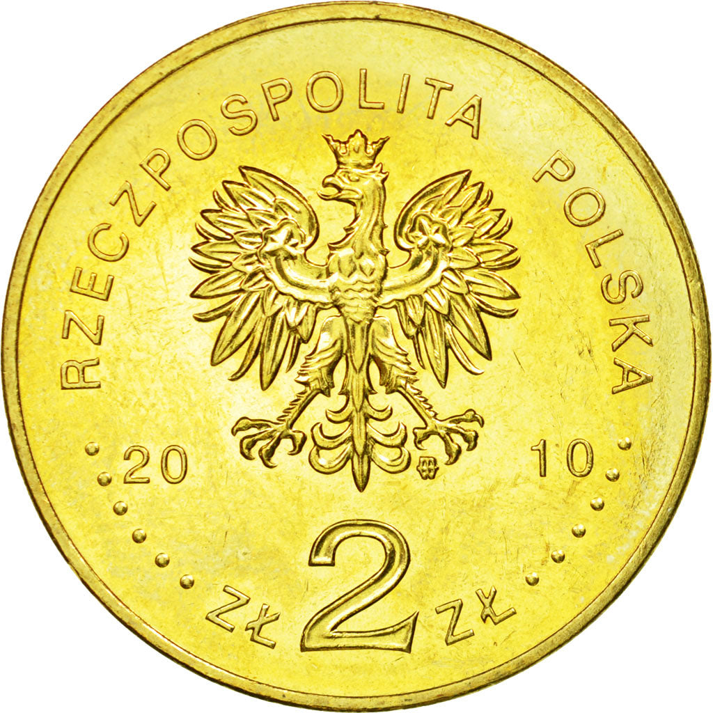 Coin, Poland, 2 Zlote, 2010, Warsaw, EF(40-45), Brass, KM:737