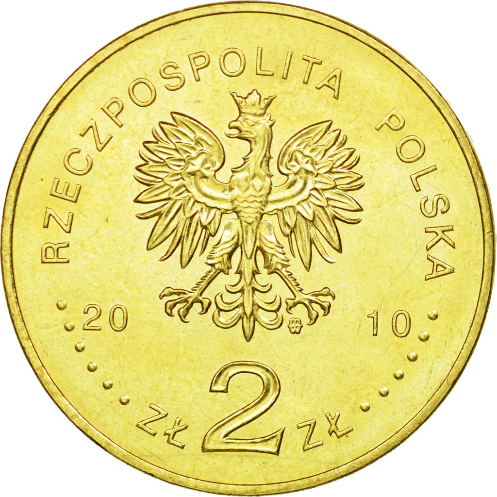 Coin, Poland, 2 Zlote, 2010, Warsaw, EF(40-45), Brass, KM:744