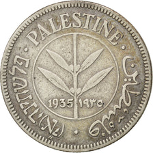 PALESTINE, 50 Mils, 1935, KM #6, EF(40-45), Silver, 23.5, 5.65