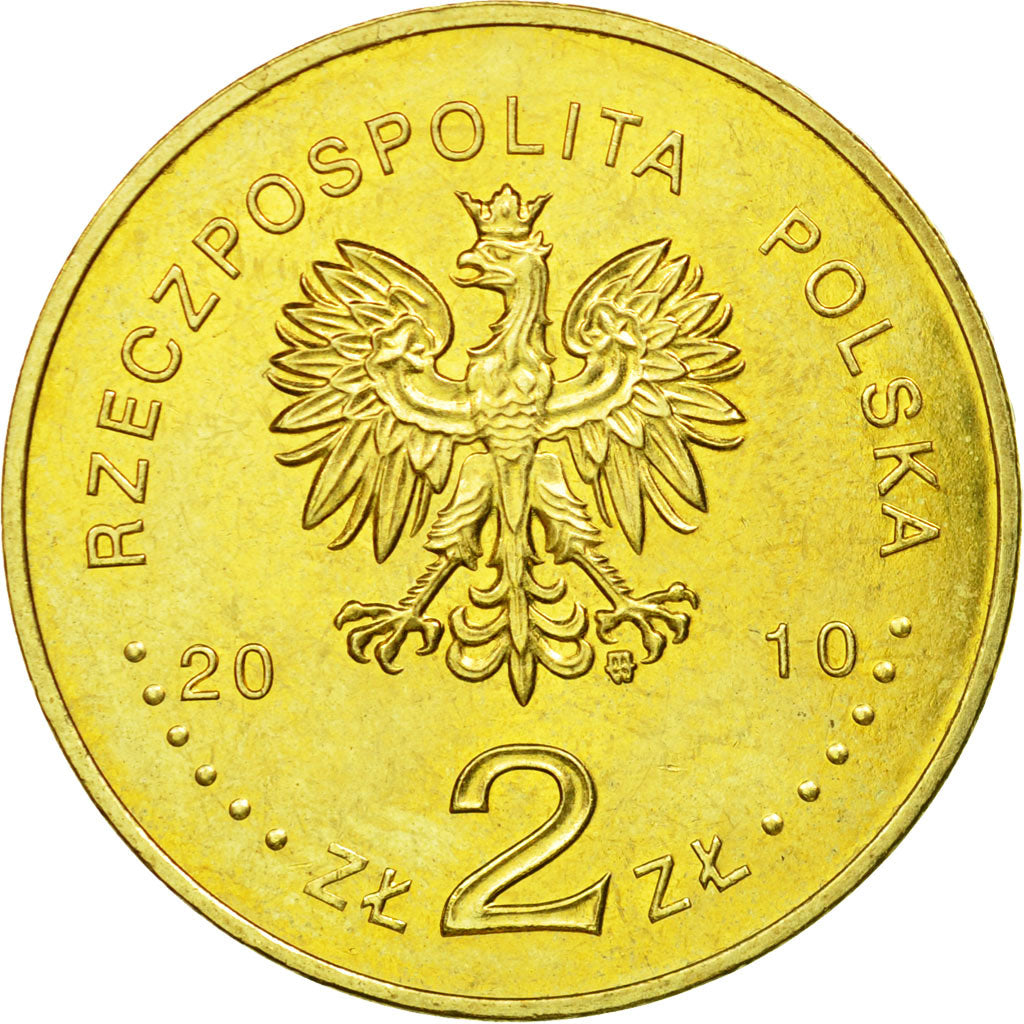 Coin, Poland, 2 Zlote, 2010, Warsaw, EF(40-45), Brass, KM:752