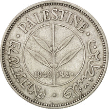 PALESTINE, 50 Mils, 1940, KM #6, EF(40-45), Silver, 23.5, 5.73