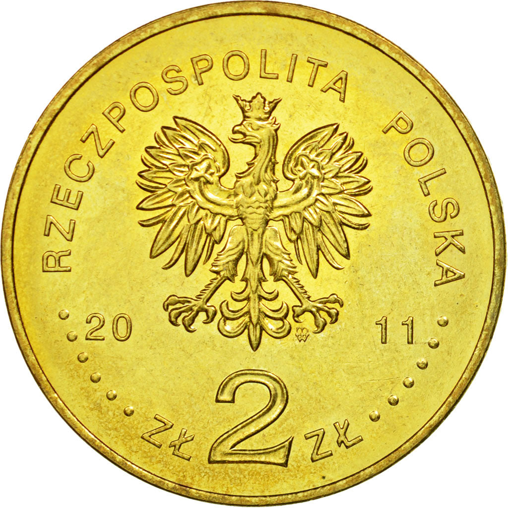 Coin, Poland, 2 Zlote, 2011, Warsaw, AU(55-58), Brass, KM:794