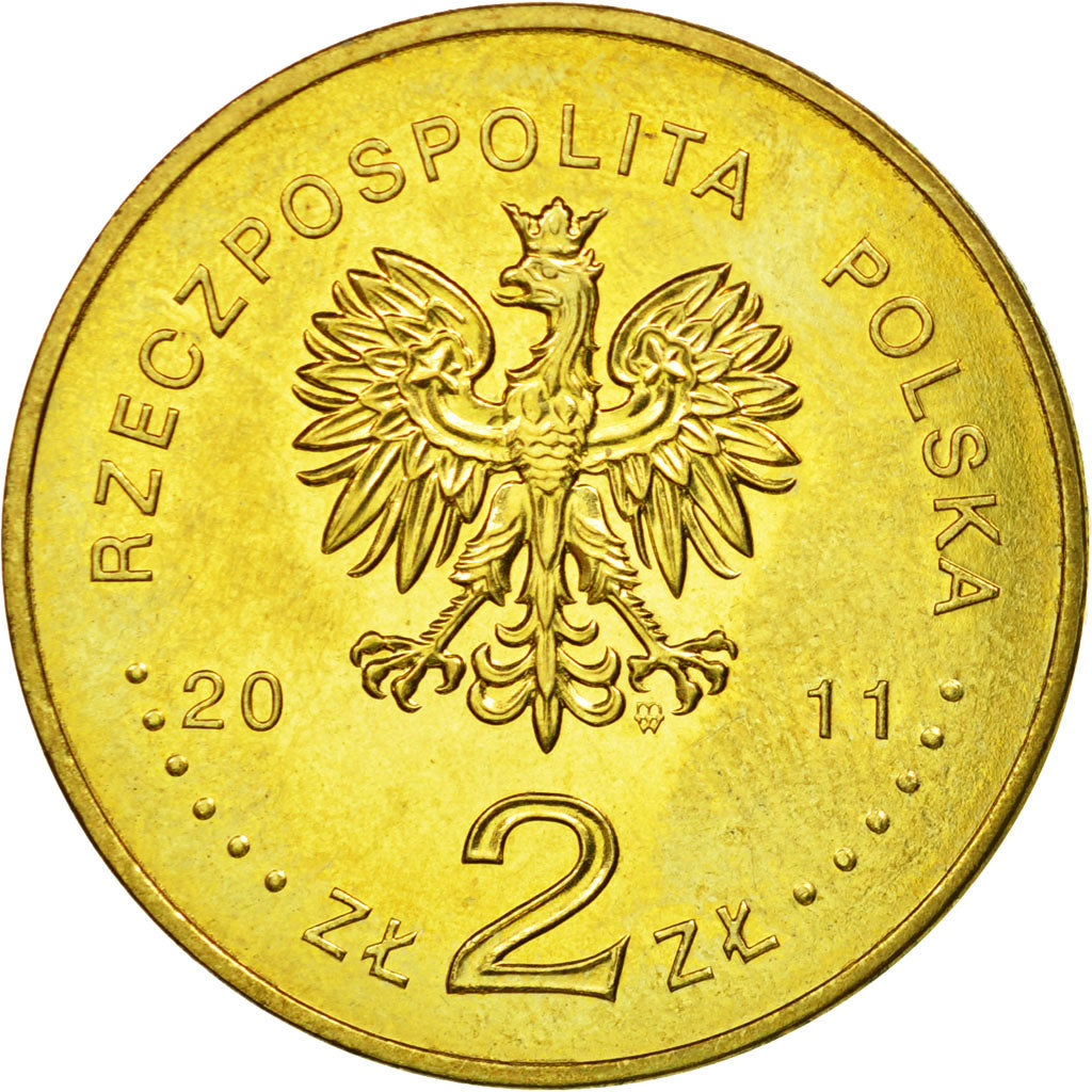 Coin, Poland, 2 Zlote, 2011, Warsaw, AU(55-58), Brass, KM:797