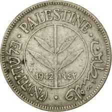PALESTINE, 50 Mils, 1942, KM #6, VF(30-35), Silver, 23.5, 5.74