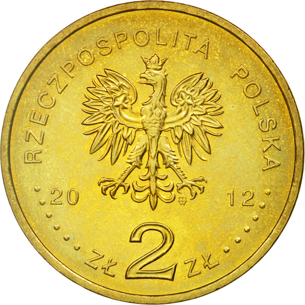 Coin, Poland, 2 Zlote, 2012, Warsaw, AU(55-58), Brass, KM:832