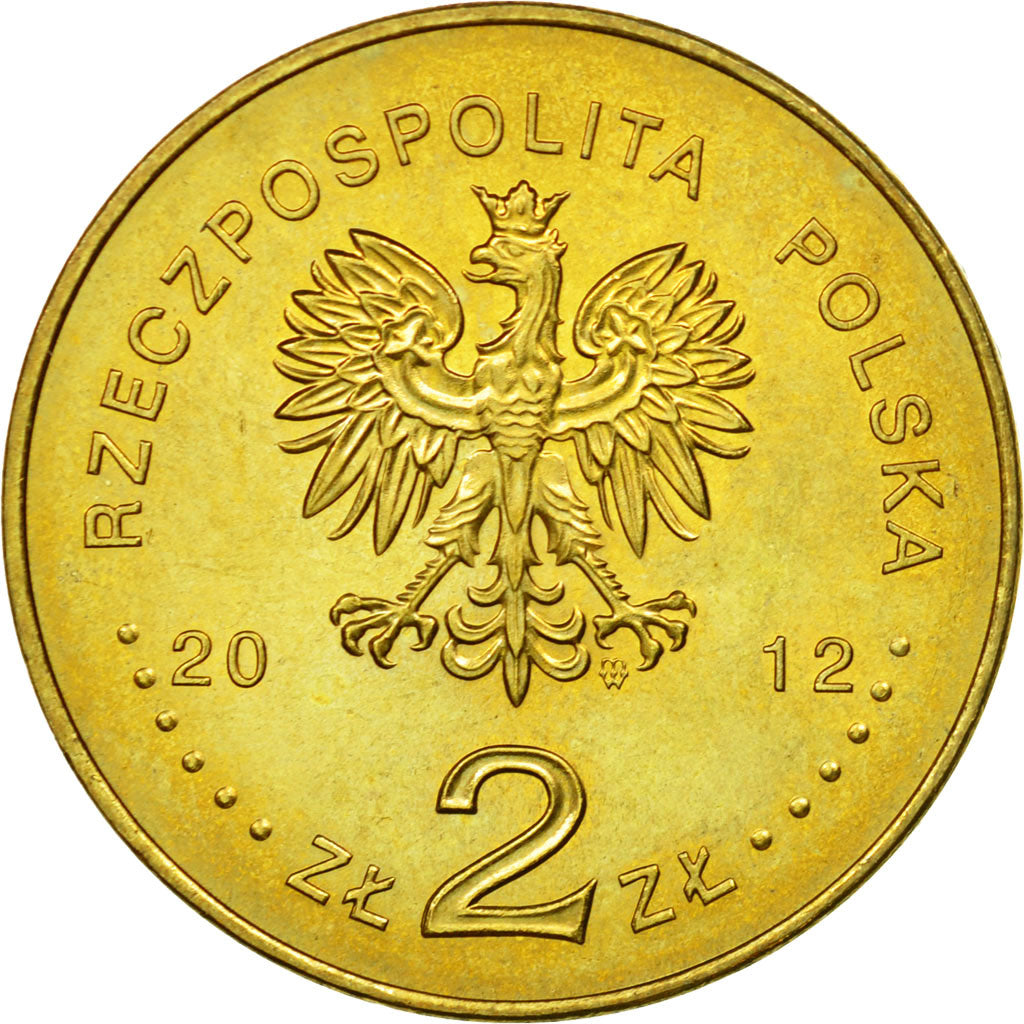 Coin, Poland, 2 Zlote, 2012, Warsaw, AU(55-58), Brass, KM:835