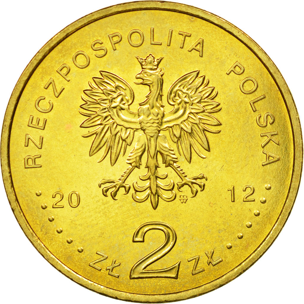 Coin, Poland, 2 Zlote, 2012, Warsaw, AU(55-58), Brass, KM:837