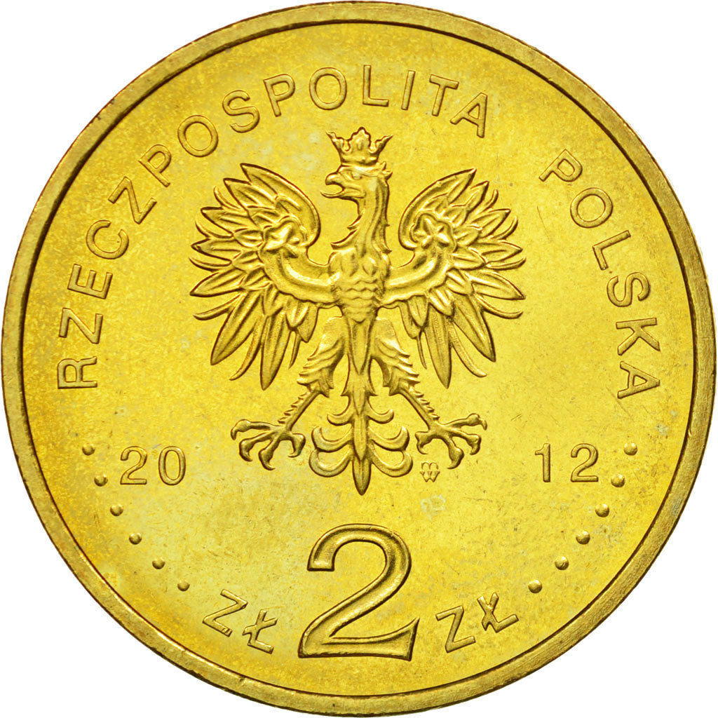 Coin, Poland, 2 Zlote, 2012, Warsaw, AU(55-58), Brass, KM:838