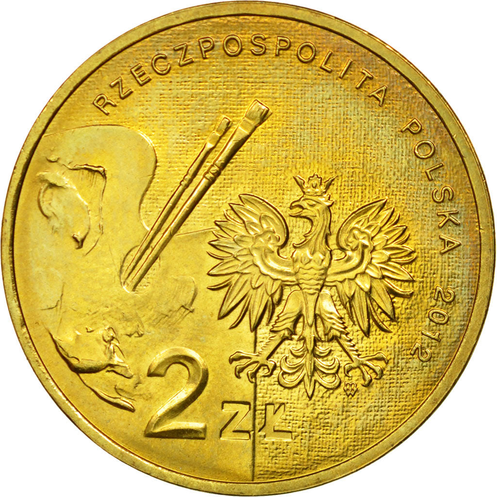 Coin, Poland, 2 Zlote, 2012, Warsaw, AU(55-58), Brass, KM:842