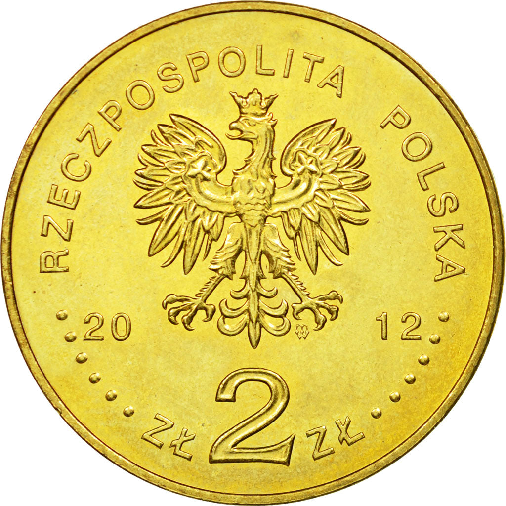 Coin, Poland, 2 Zlote, 2012, Warsaw, AU(55-58), Brass, KM:821