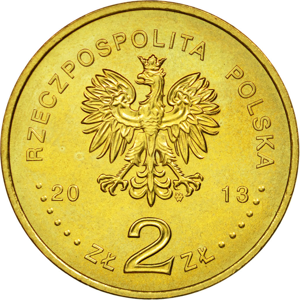 Coin, Poland, 2 Zlotych, 2013, Warsaw, AU(55-58), Brass, KM:848