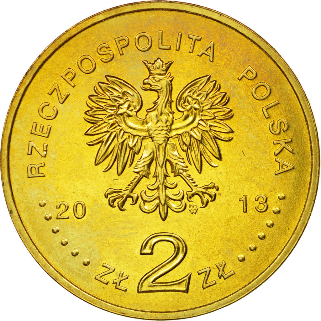 Coin, Poland, 2 Zlotych, 2013, Warsaw, AU(55-58), Brass, KM:852