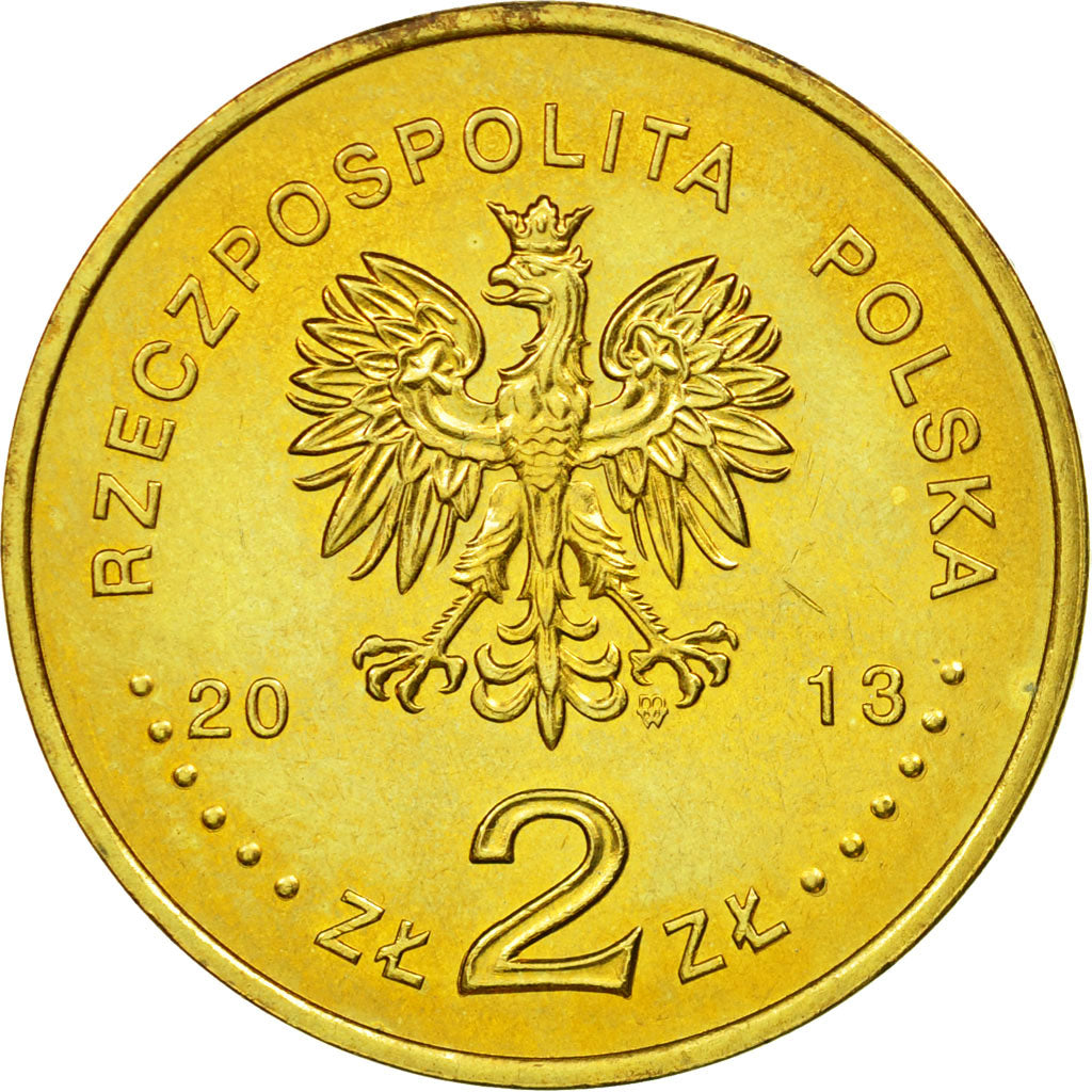Moneda, Polonia, 2 Zlotych, 2013, Warsaw, EBC, Latón, KM:854