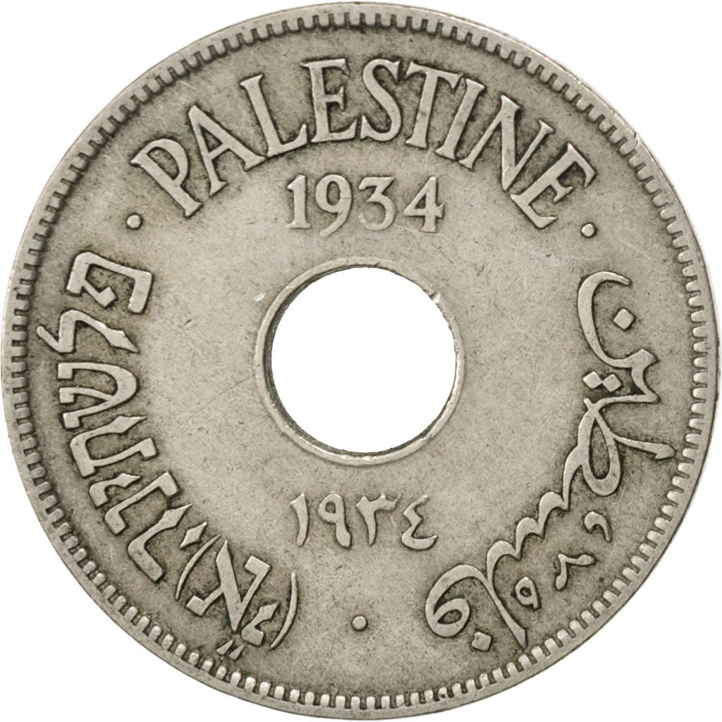 Coin, Palestine, 10 Mils, 1934, EF(40-45), Copper-nickel, KM:4