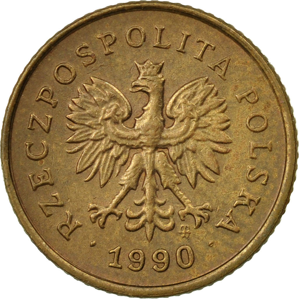 Coin, Poland, Grosz, 1990, Warsaw, EF(40-45), Brass, KM:276