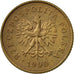 Coin, Poland, Grosz, 1990, Warsaw, EF(40-45), Brass, KM:276
