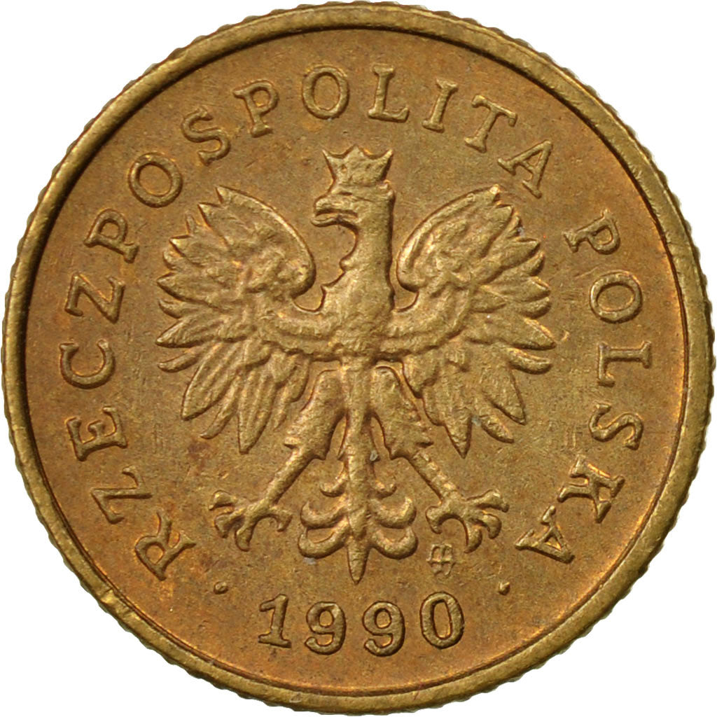 Coin, Poland, Grosz, 1990, Warsaw, EF(40-45), Brass, KM:276