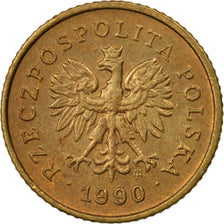 Coin, Poland, Grosz, 1990, Warsaw, EF(40-45), Brass, KM:276