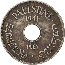 PALESTINE, 10 Mils, 1941, KM #4, EF(40-45), Copper-Nickel, 27, 6.41