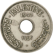 PALESTINE, 10 Mils, 1942, KM #4, EF(40-45), Copper-Nickel, 27, 6.45