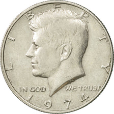 Coin, United States, Kennedy Half Dollar, Half Dollar, 1974, U.S. Mint