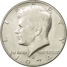 Coin, United States, Kennedy Half Dollar, Half Dollar, 1974, U.S. Mint, Denver