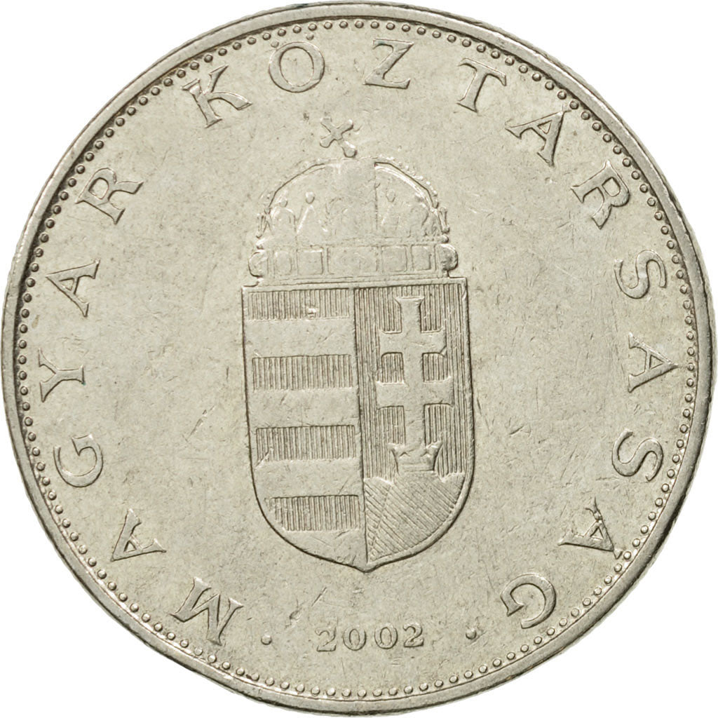 Coin, Hungary, 10 Forint, 2002, EF(40-45), Copper-nickel, KM:695