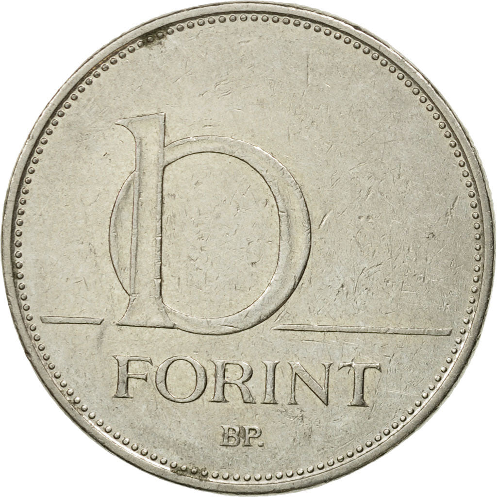 Coin, Hungary, 10 Forint, 2002, EF(40-45), Copper-nickel, KM:695