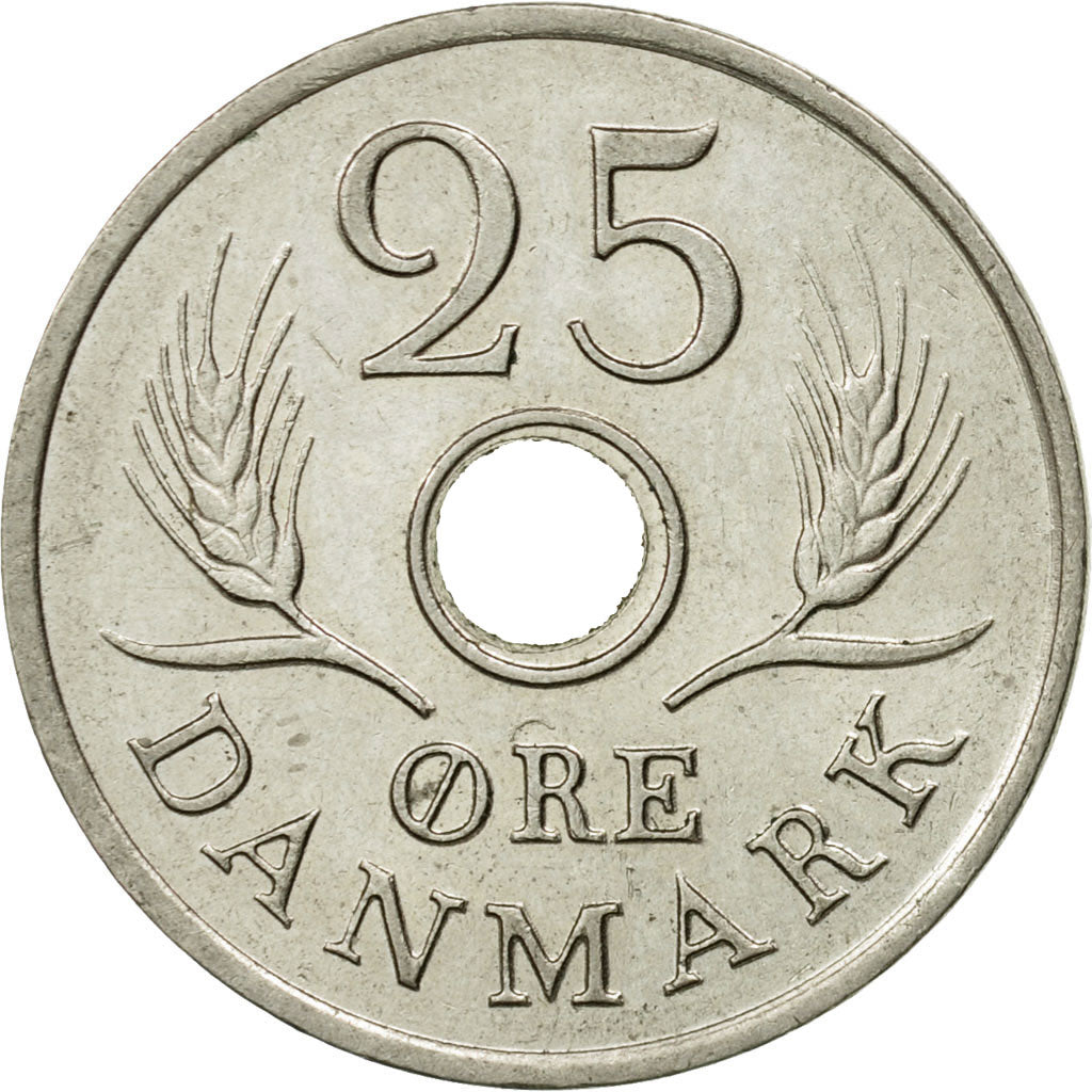 Monnaie, Danemark, Frederik IX, 25 Öre, 1969, Copenhagen, SUP, Copper-nickel