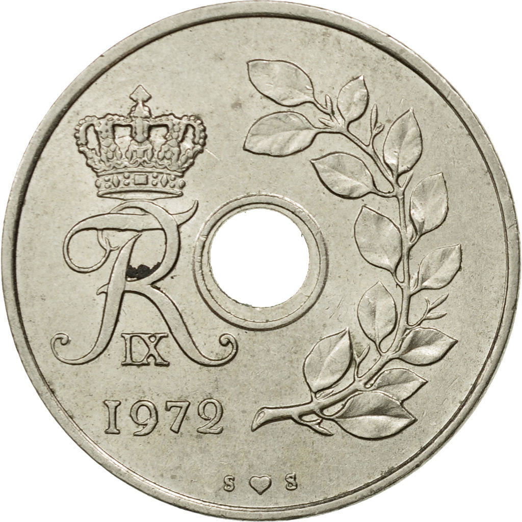 Monnaie, Danemark, Frederik IX, 25 Öre, 1972, Copenhagen, SUP, Copper-nickel