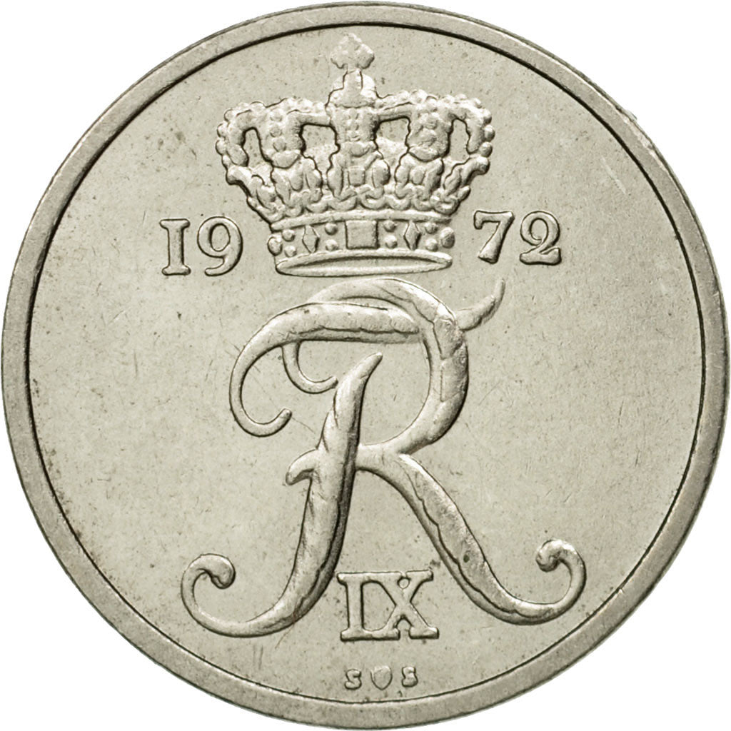 Moneta, Danimarca, Frederik IX, 10 Öre, 1972, Copenhagen, SPL-, Rame-nichel