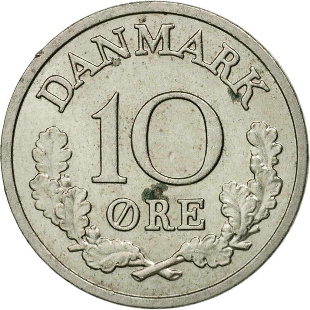Moneta, Danimarca, Frederik IX, 10 Öre, 1972, Copenhagen, SPL-, Rame-nichel