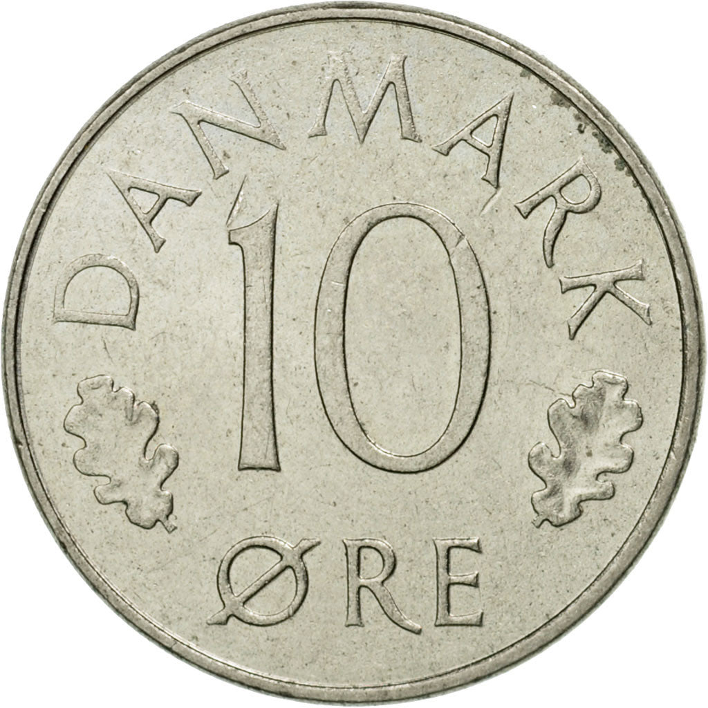 Monnaie, Danemark, Margrethe II, 10 Öre, 1973, Copenhagen, SUP, Copper-nickel