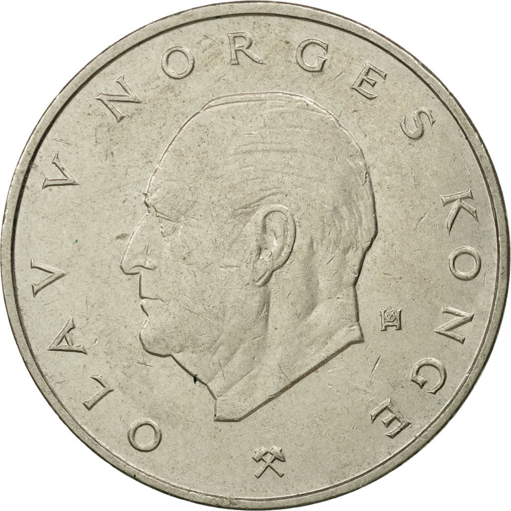 Moneta, Norvegia, Olav V, 5 Kroner, 1974, SPL-, Rame-nichel, KM:420