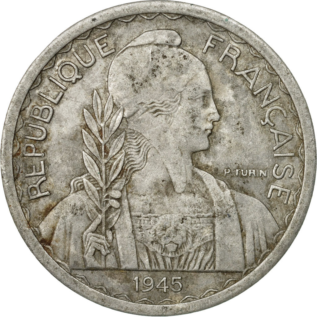 Munten, FRANS INDO-CHINA, 20 Cents, 1945, Castelsarrasin, ZF, Aluminium, KM:29.3