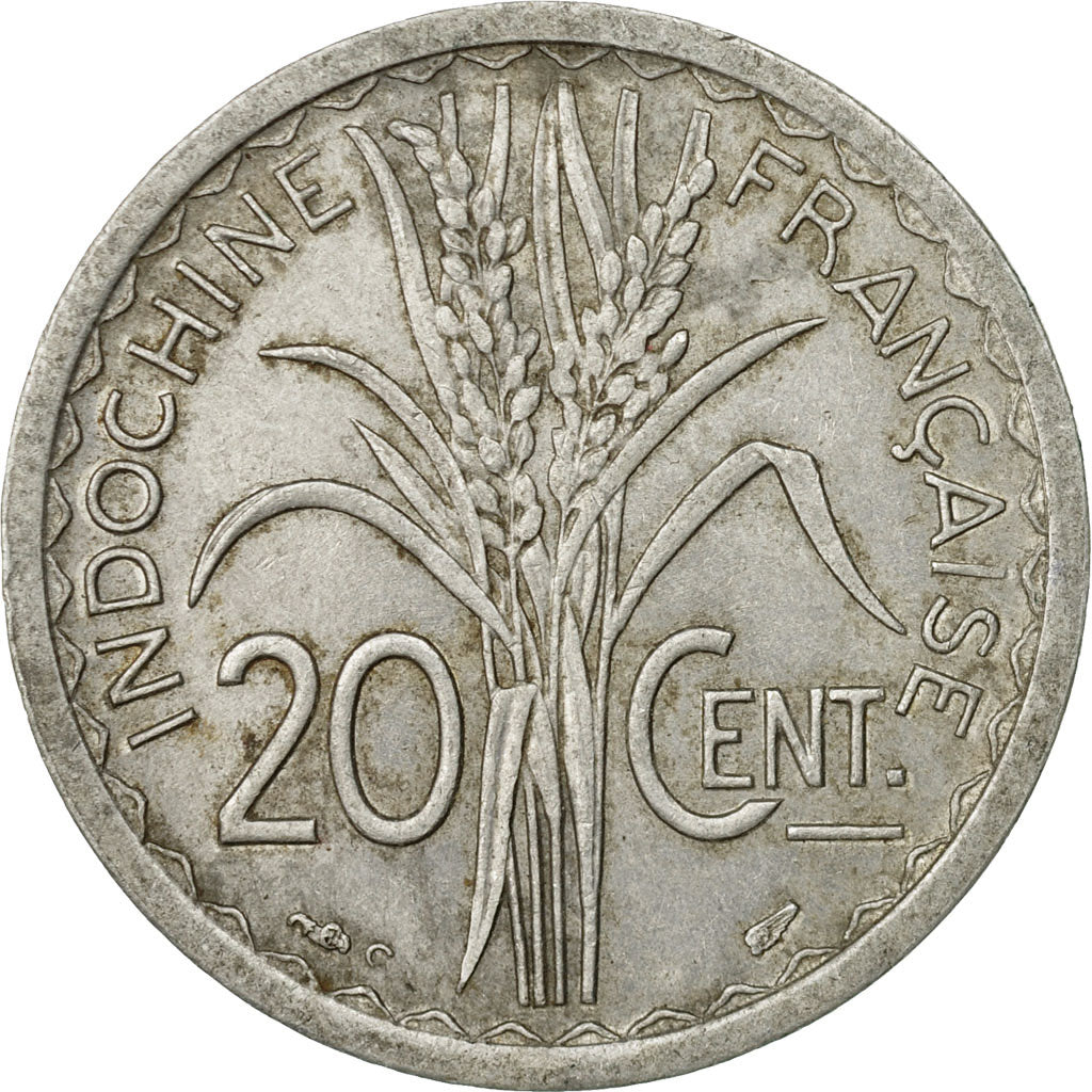 Munten, FRANS INDO-CHINA, 20 Cents, 1945, Castelsarrasin, ZF, Aluminium, KM:29.3