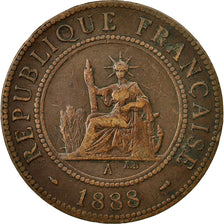 Coin, FRENCH INDO-CHINA, Cent, 1888, Paris, EF(40-45), Bronze, KM:1