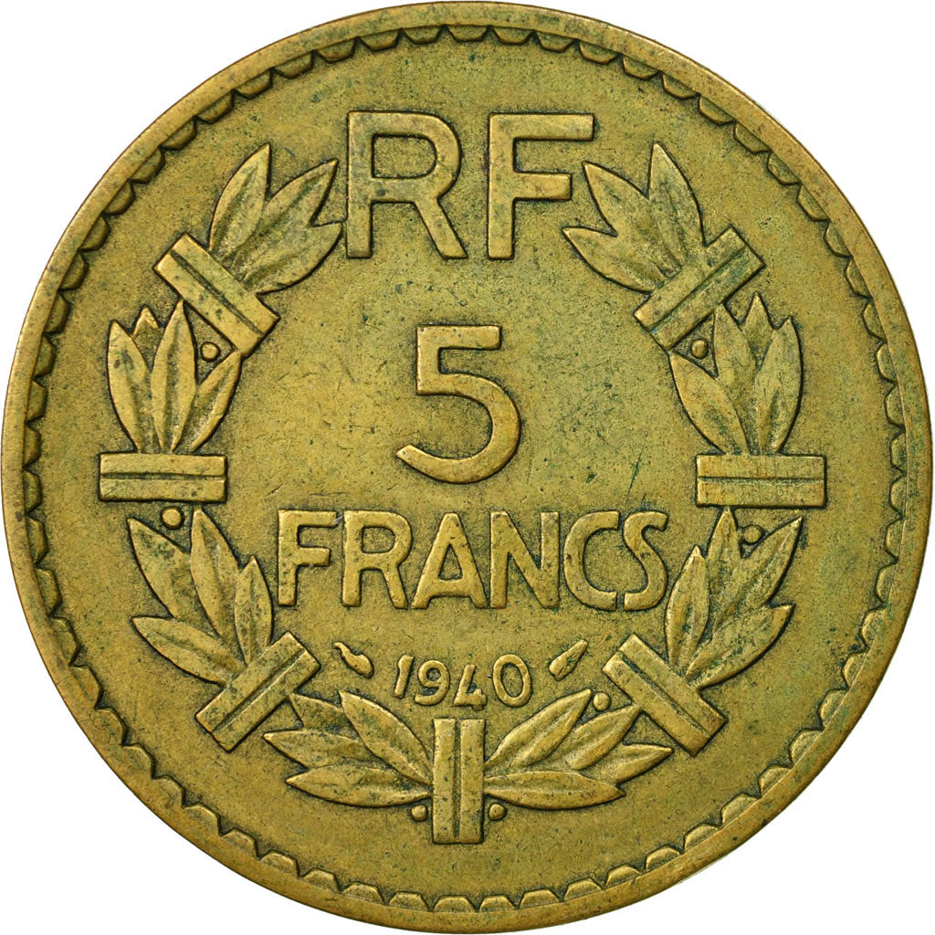 Münze, Frankreich, Lavrillier, 5 Francs, 1940, Paris, SS, Aluminum-Bronze
