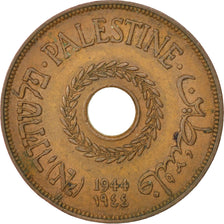 PALESTINE, 20 Mils, 1944, KM #5a, EF(40-45), Bronze, 30.5, 11.25