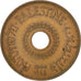 PALESTINE, 20 Mils, 1944, KM #5a, EF(40-45), Bronze, 30.5, 11.25