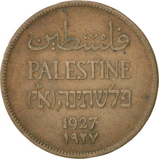 PALESTINE, 2 Mils, 1927, KM #2, EF(40-45), Bronze, 28, 7.86