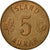Moneda, Islandia, 5 Aurar, 1946, MBC, Bronce, KM:9