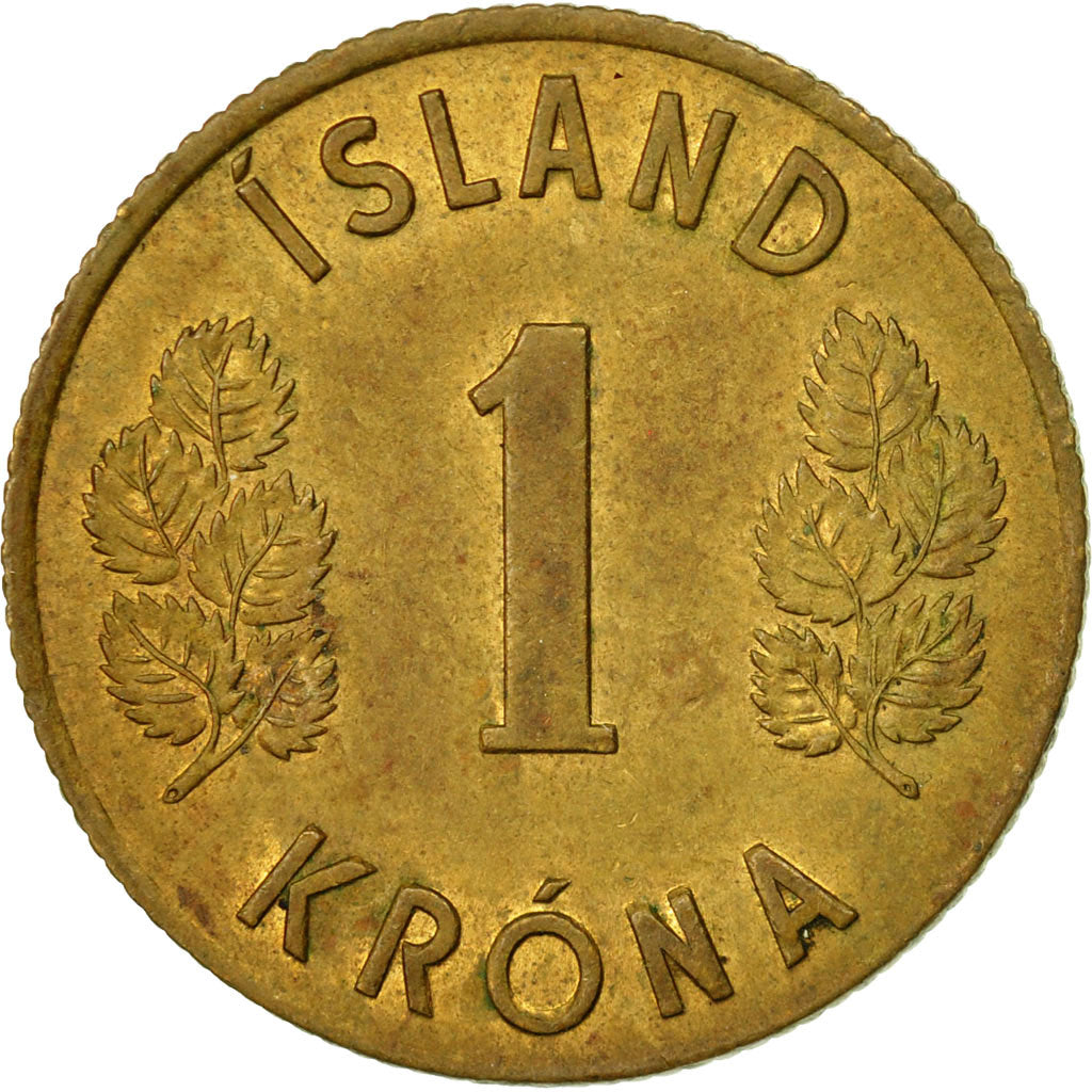 Coin, Iceland, Krona, 1966, EF(40-45), Nickel-brass, KM:12a