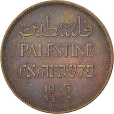 PALESTINE, 2 Mils, 1945, KM #2, EF(40-45), Bronze, 28, 7.74