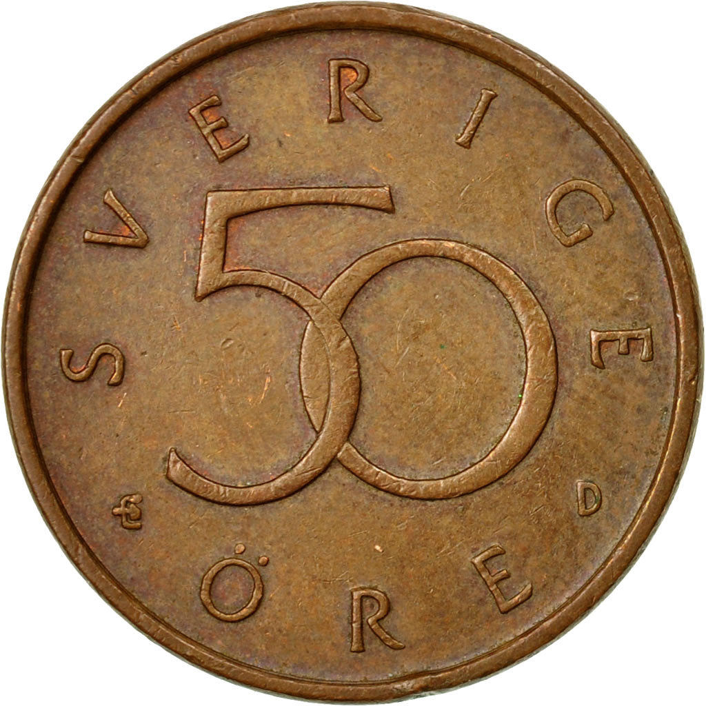 Monnaie, Suède, Carl XVI Gustaf, 50 Öre, 1992, TTB, Bronze, KM:878