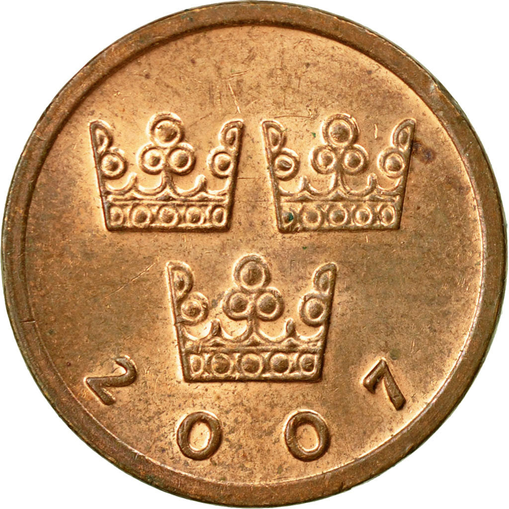 Moneta, Svezia, Carl XVI Gustaf, 50 Öre, 2007, BB, Bronzo, KM:878