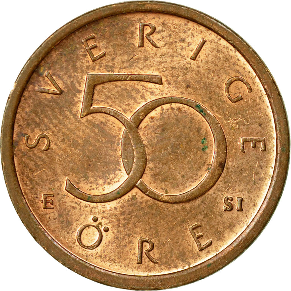 Moneta, Svezia, Carl XVI Gustaf, 50 Öre, 2007, BB, Bronzo, KM:878