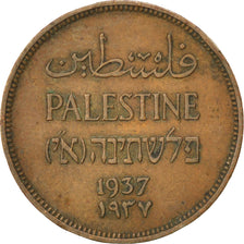PALESTINE, Mil, 1937, KM #1, EF(40-45), Bronze, 21, 3.21