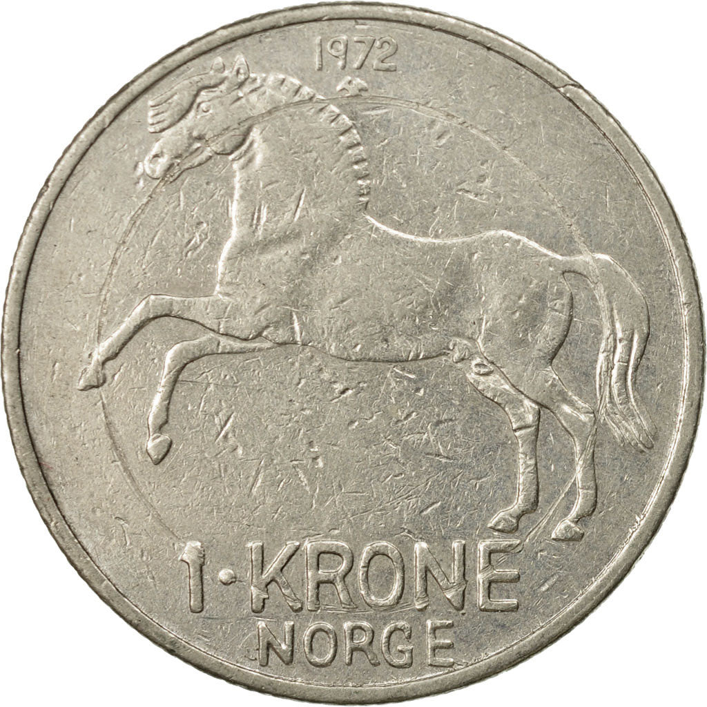 Coin, Norway, Olav V, Krone, 1972, EF(40-45), Copper-nickel, KM:409