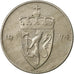 Coin, Norway, Olav V, 50 Öre, 1974, EF(40-45), Copper-nickel, KM:418
